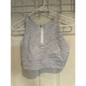 lululemon athletica cross back grey/white size 10